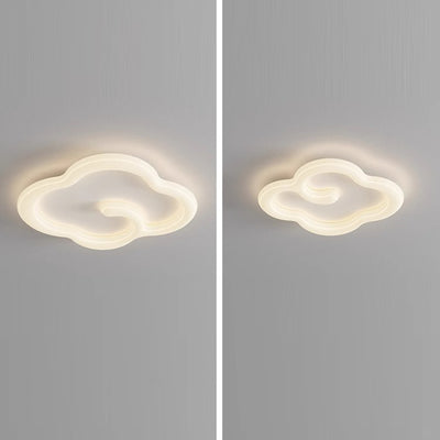 Luz de techo empotrada LED de sombra de nube auspiciosa de hierro PE creativo contemporáneo para sala de estar 