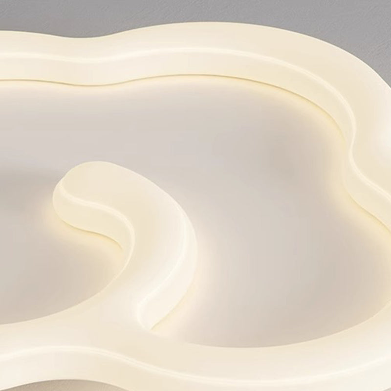 Luz de techo empotrada LED de sombra de nube auspiciosa de hierro PE creativo contemporáneo para sala de estar 