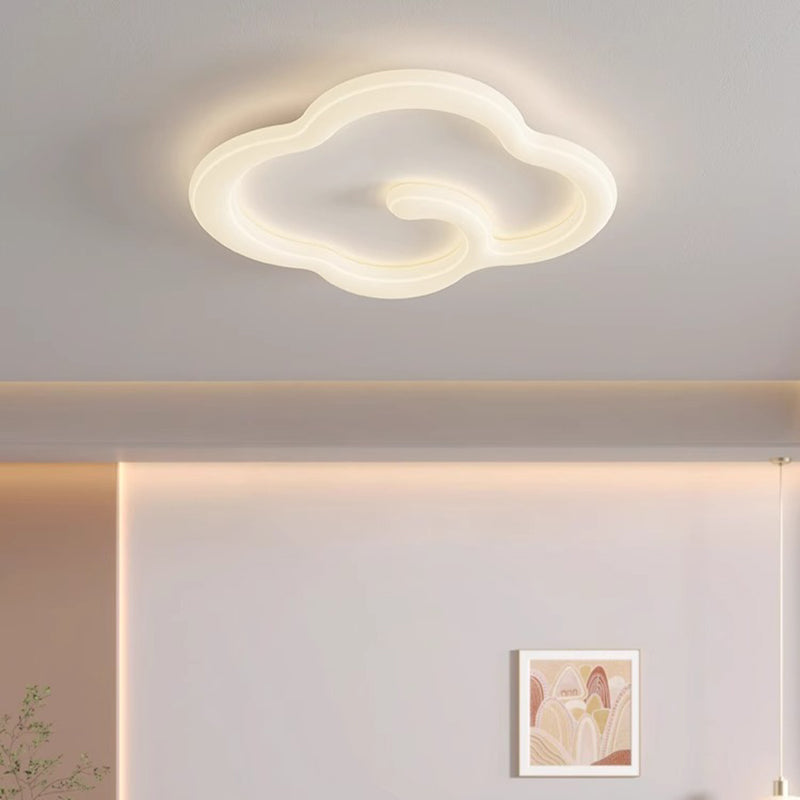 Luz de techo empotrada LED de sombra de nube auspiciosa de hierro PE creativo contemporáneo para sala de estar 