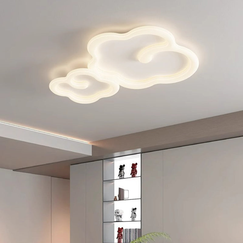 Luz de techo empotrada LED de sombra de nube auspiciosa de hierro PE creativo contemporáneo para sala de estar 