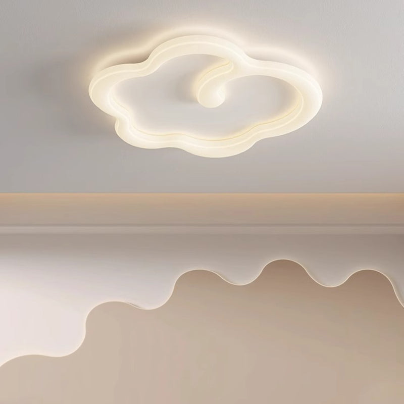 Luz de techo empotrada LED de sombra de nube auspiciosa de hierro PE creativo contemporáneo para sala de estar 