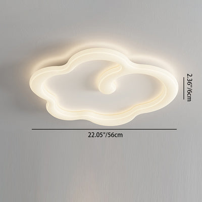 Luz de techo empotrada LED de sombra de nube auspiciosa de hierro PE creativo contemporáneo para sala de estar 