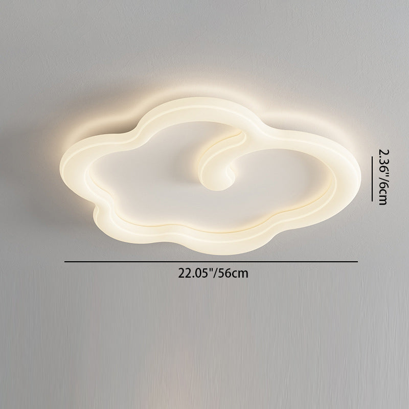 Luz de techo empotrada LED de sombra de nube auspiciosa de hierro PE creativo contemporáneo para sala de estar 