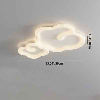 Luz de techo empotrada LED de sombra de nube auspiciosa de hierro PE creativo contemporáneo para sala de estar 