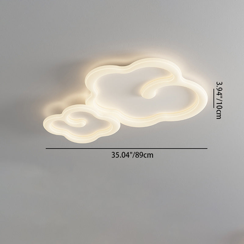 Luz de techo empotrada LED de sombra de nube auspiciosa de hierro PE creativo contemporáneo para sala de estar 