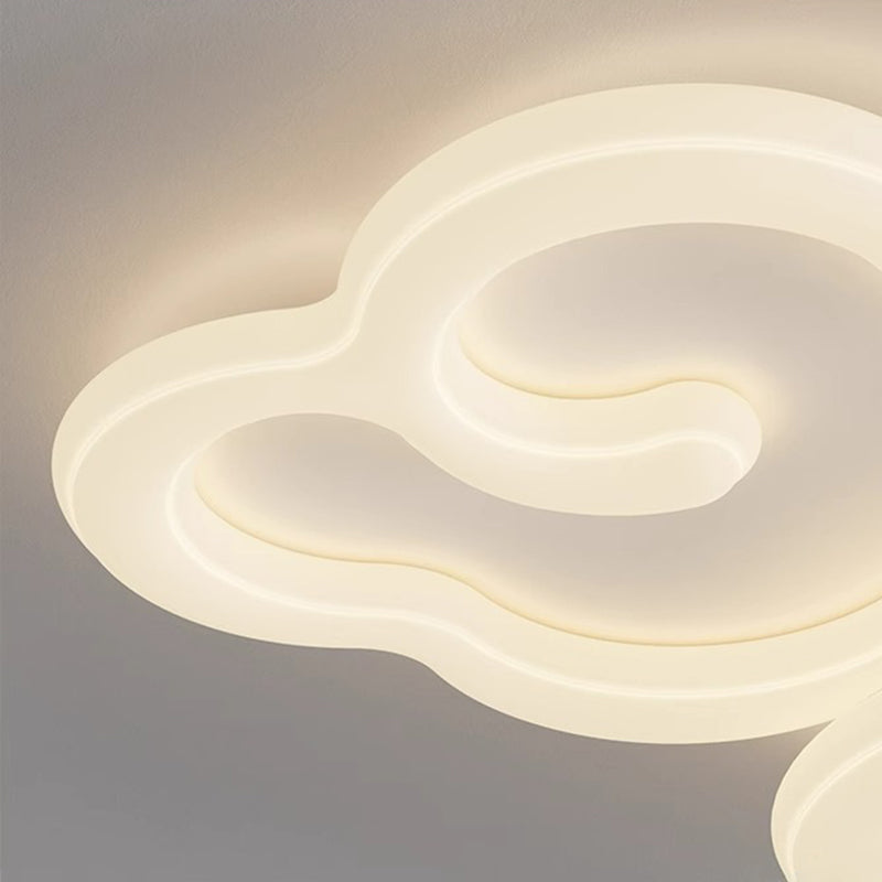Luz de techo empotrada LED de sombra de nube auspiciosa de hierro PE creativo contemporáneo para sala de estar 