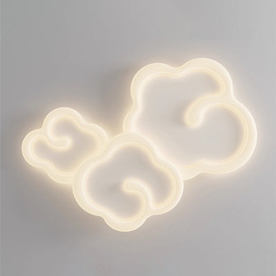 Luz de techo empotrada LED de sombra de nube auspiciosa de hierro PE creativo contemporáneo para sala de estar 