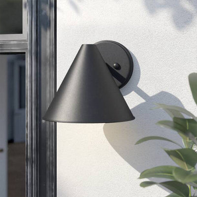 Applique murale étanche contemporaine en fer industriel géométrique cône 1-lumière pour patio extérieur 