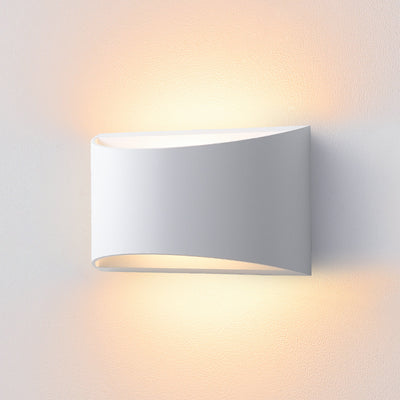 Lámpara de Aplique de Pared LED Impermeable Iluminada Hacia Arriba y Abajo de Aluminio Curvado Moderno Minimalista Para Patio Exterior 