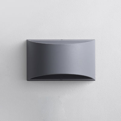 Lámpara de Aplique de Pared LED Impermeable Iluminada Hacia Arriba y Abajo de Aluminio Curvado Moderno Minimalista Para Patio Exterior 