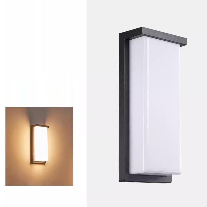 Moderne minimalistische Aluminium-PC-Würfel-Schirm-LED-wasserdichte Außenwandleuchte für Terrassen im Freien 