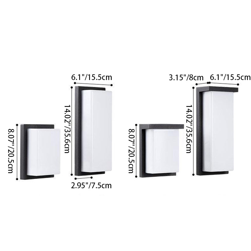 Moderne minimalistische Aluminium-PC-Würfel-Schirm-LED-wasserdichte Außenwandleuchte für Terrassen im Freien 