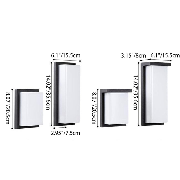 Lámpara de Aplique de Pared Exterior LED Impermeable Moderno Minimalista de Aluminio con Pantalla Cúbica para Patio Exterior 