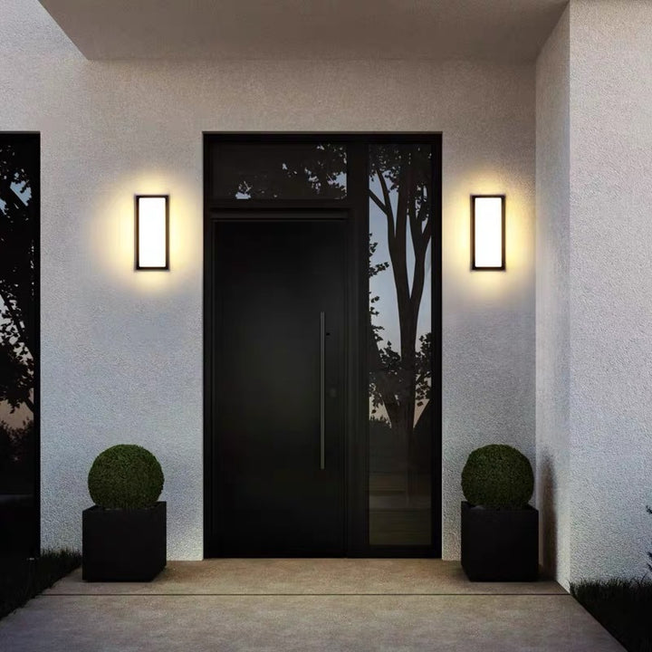 Lámpara de Aplique de Pared Exterior LED Impermeable Moderno Minimalista de Aluminio con Pantalla Cúbica para Patio Exterior 