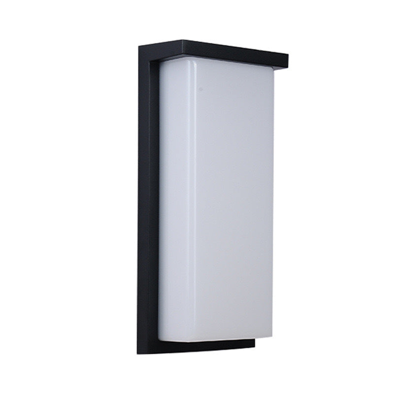 Moderne minimalistische Aluminium-PC-Würfel-Schirm-LED-wasserdichte Außenwandleuchte für Terrassen im Freien 