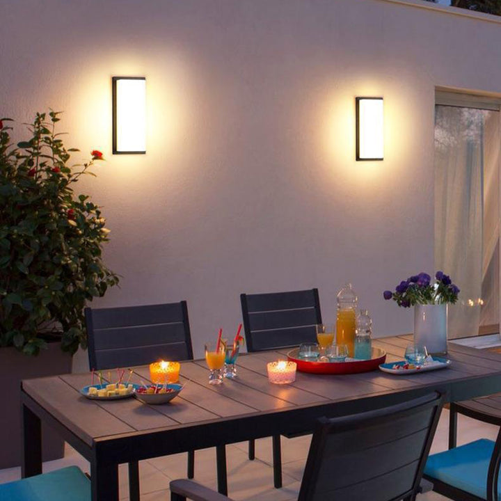 Lámpara de Aplique de Pared Exterior LED Impermeable Moderno Minimalista de Aluminio con Pantalla Cúbica para Patio Exterior 