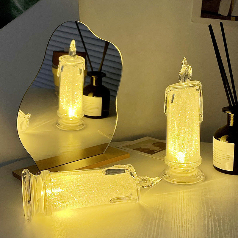 Zeitgenössische kreative Kunststoff-Simulation Kerze LED Nachtlicht Tischlampe für Schlafzimmer 