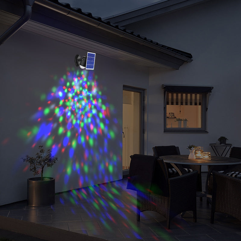 Projecteur mural solaire LED contemporain en aluminium industriel avec projection dynamique d&