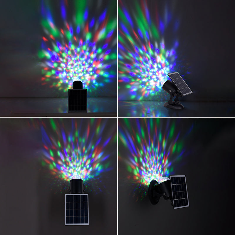 Projecteur mural solaire LED contemporain en aluminium industriel avec projection dynamique d&