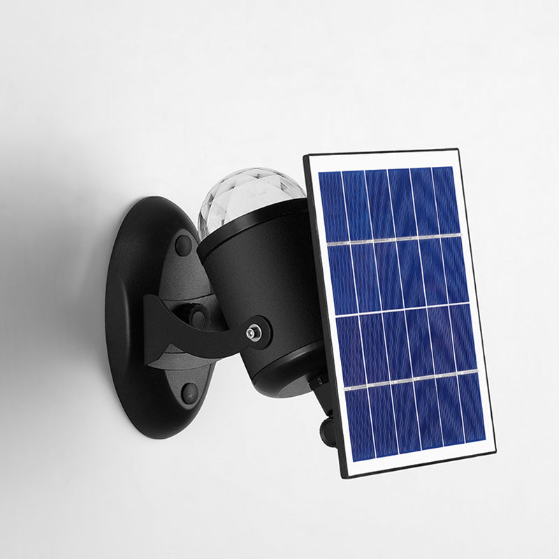 Projecteur mural solaire LED contemporain en aluminium industriel avec projection dynamique d&