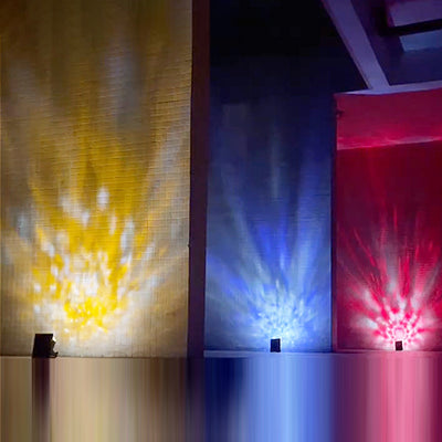 Projecteur mural solaire LED contemporain en aluminium industriel avec projection dynamique d'ondulations d'eau pour jardin 