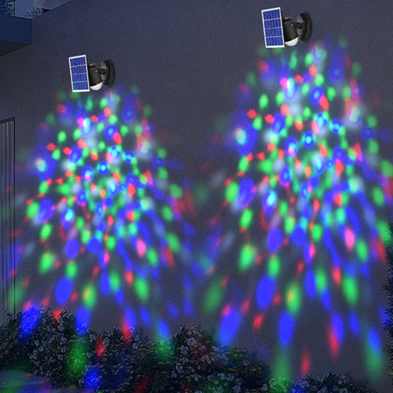 Projecteur mural solaire LED contemporain en aluminium industriel avec projection dynamique d&