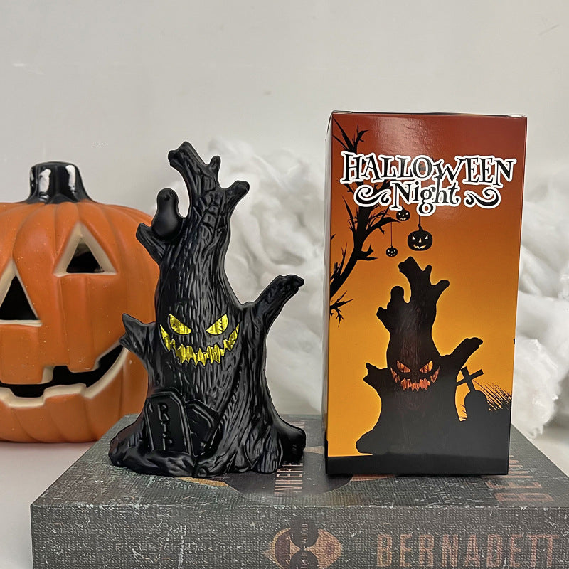 Lampe de table LED en plastique en forme de visage fantôme créatif contemporain pour chambre à coucher 