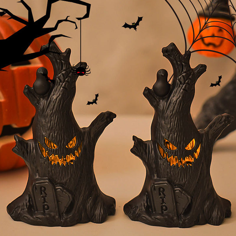 Lampe de table LED en plastique en forme de visage fantôme créatif contemporain pour chambre à coucher 