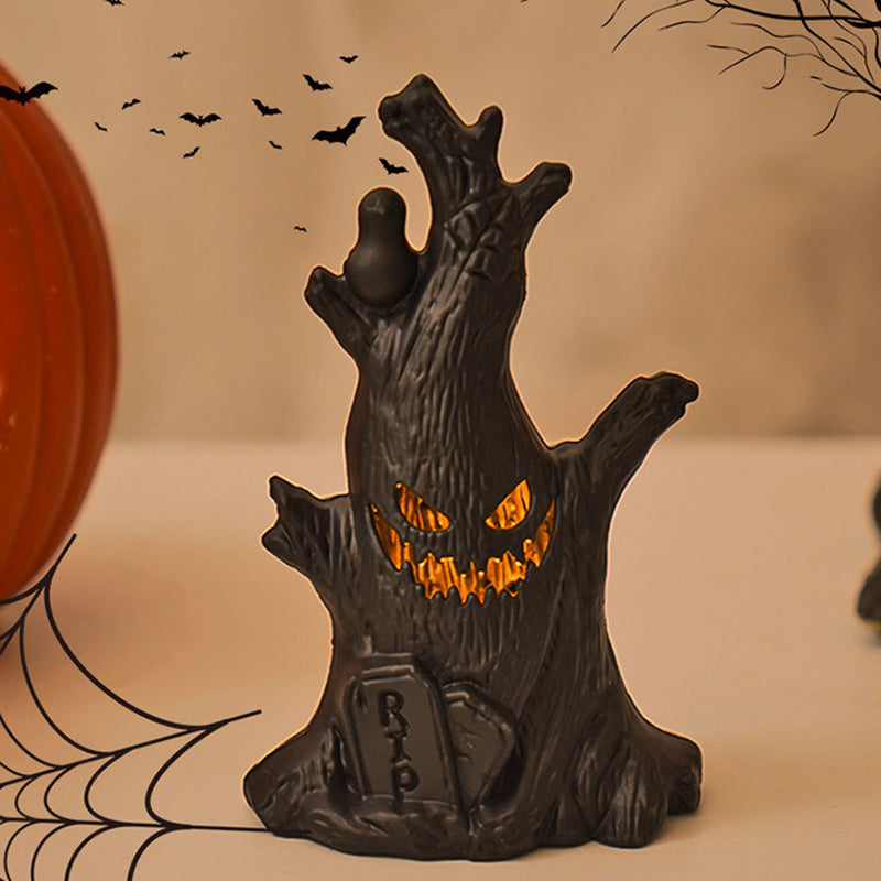 Lampe de table LED en plastique en forme de visage fantôme créatif contemporain pour chambre à coucher 