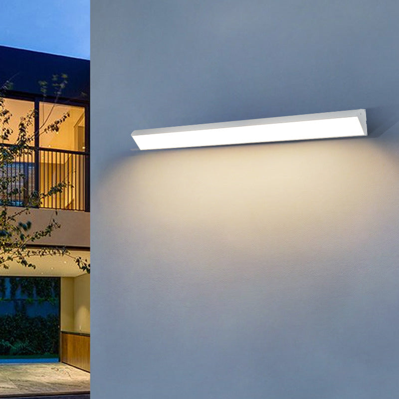 Lámpara de Aplique de Pared Impermeable LED de Aluminio en Línea Larga de Simplicidad Moderna para Patio Exterior 