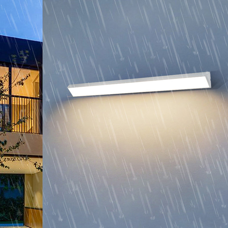 Lámpara de Aplique de Pared Impermeable LED de Aluminio en Línea Larga de Simplicidad Moderna para Patio Exterior 