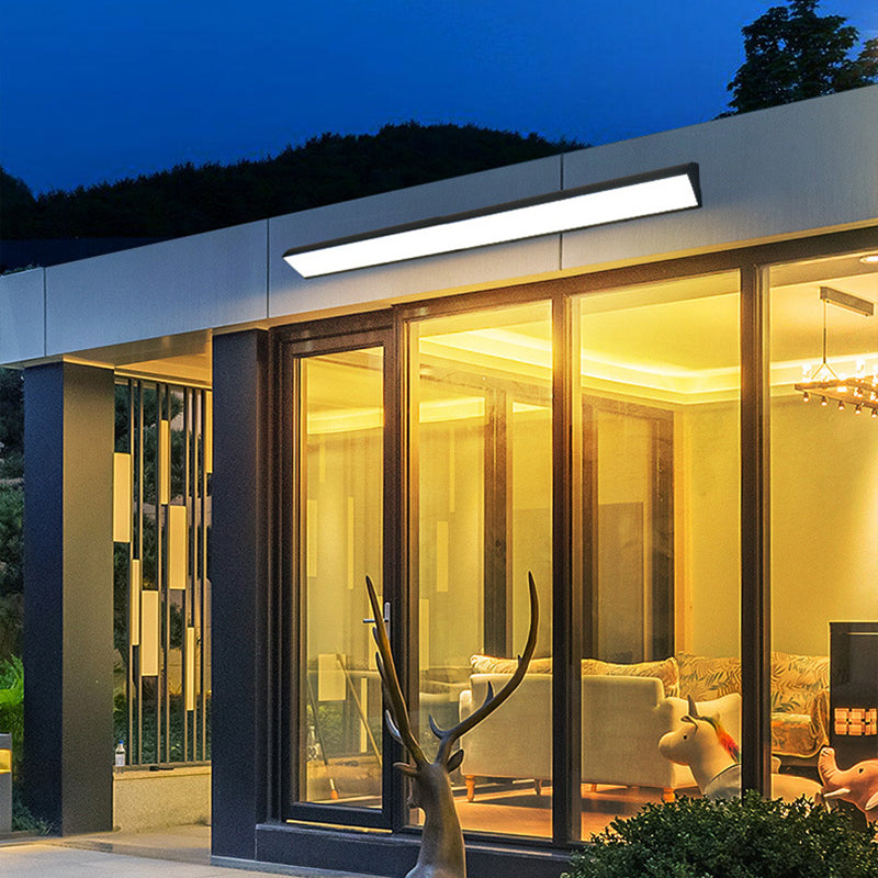 Lámpara de Aplique de Pared Impermeable LED de Aluminio en Línea Larga de Simplicidad Moderna para Patio Exterior 