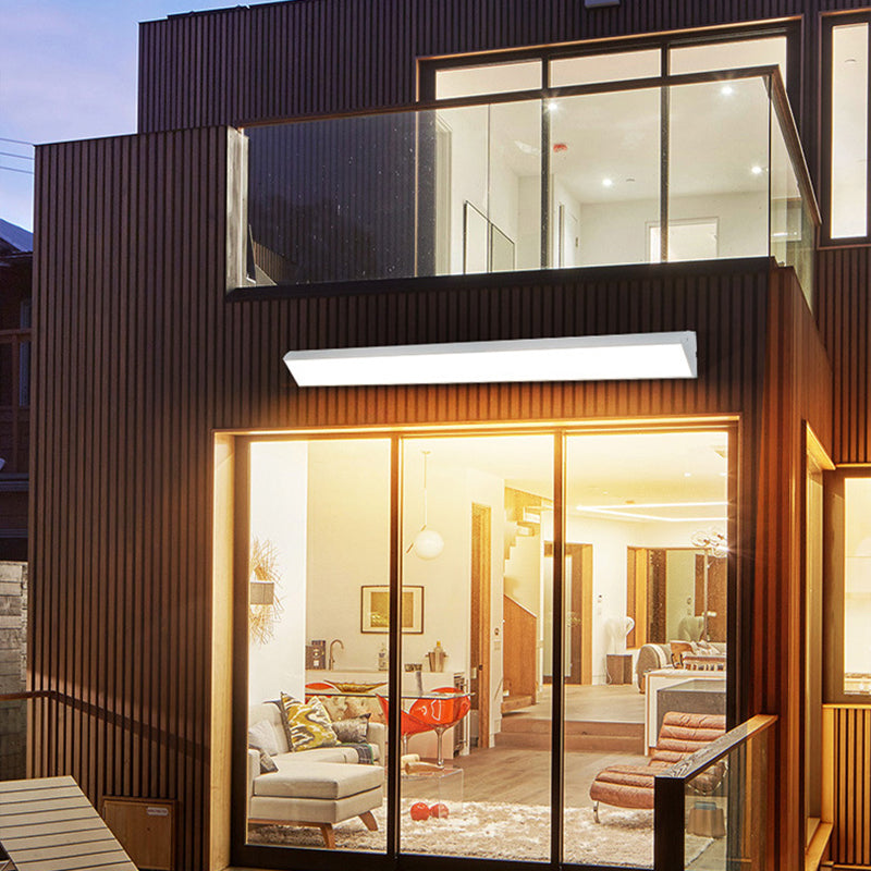 Lámpara de Aplique de Pared Impermeable LED de Aluminio en Línea Larga de Simplicidad Moderna para Patio Exterior 
