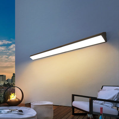Lámpara de Aplique de Pared Impermeable LED de Aluminio en Línea Larga de Simplicidad Moderna para Patio Exterior 