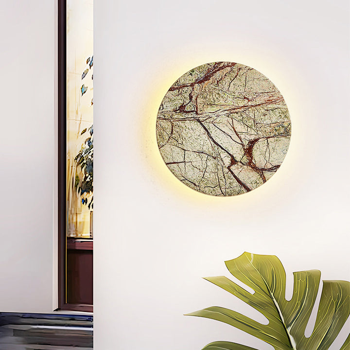 Lámpara de pared impermeable LED geométrica de círculo de mármol minimalista moderno para patio exterior 
