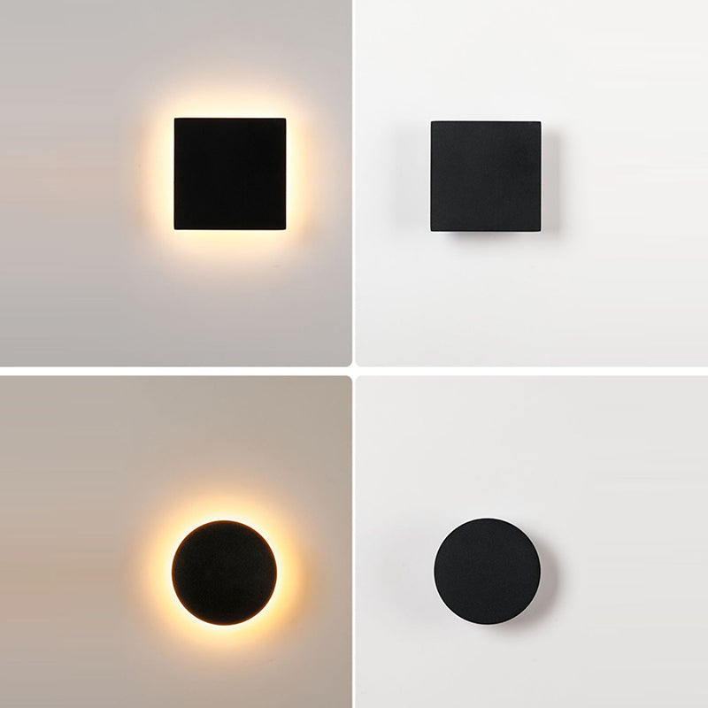 Moderne Minimalistische Geometrische Quadratische Aluminium LED Wasserdichte Außenwandleuchte Für Außenbereich Terrasse 