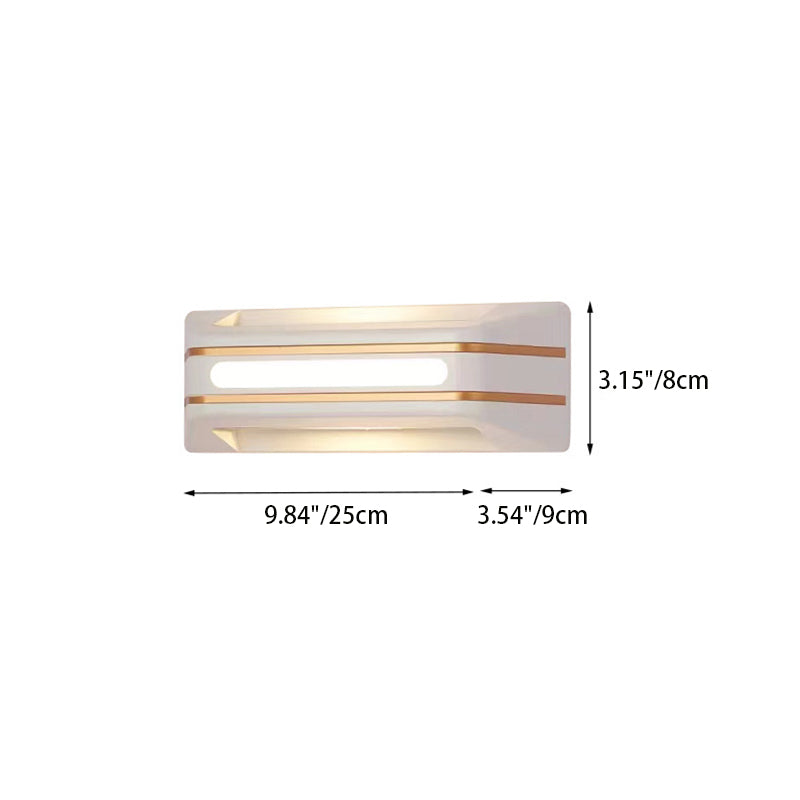 Lámpara Aplique de Pared LED Impermeable Iluminada Hacia Arriba y Hacia Abajo de Aluminio Rectangular Minimalista Moderna Para Patio Exterior 