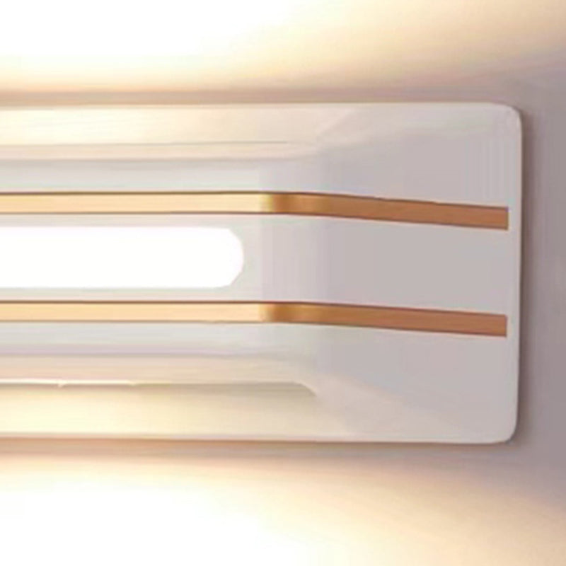 Lámpara Aplique de Pared LED Impermeable Iluminada Hacia Arriba y Hacia Abajo de Aluminio Rectangular Minimalista Moderna Para Patio Exterior 
