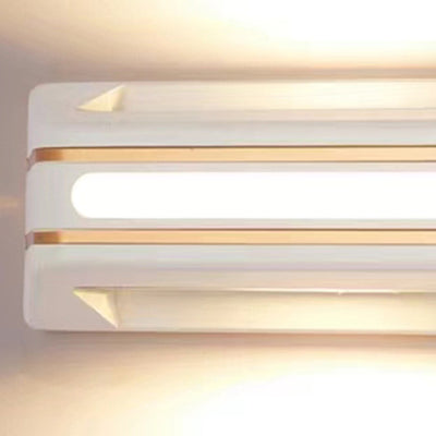Lámpara Aplique de Pared LED Impermeable Iluminada Hacia Arriba y Hacia Abajo de Aluminio Rectangular Minimalista Moderna Para Patio Exterior 