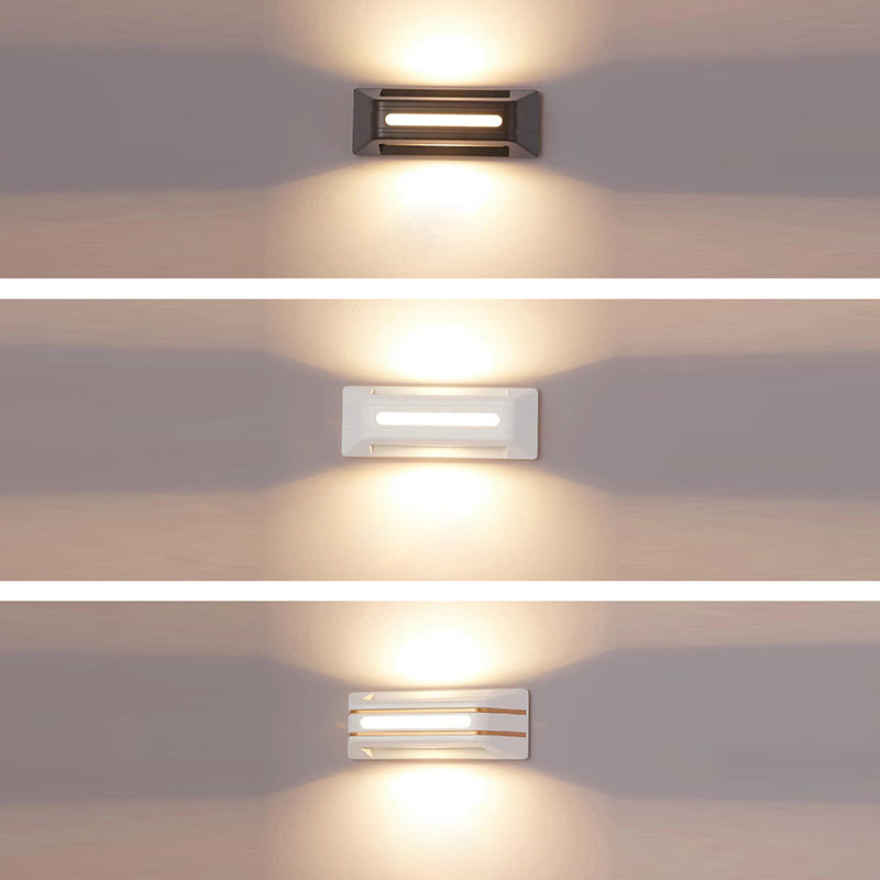 Lámpara Aplique de Pared LED Impermeable Iluminada Hacia Arriba y Hacia Abajo de Aluminio Rectangular Minimalista Moderna Para Patio Exterior 
