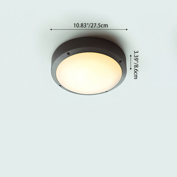 Modern Minimalist Round Aluminum Acrylic LED Waterproof Outdoor Flush Mount Ceiling Light For Garden