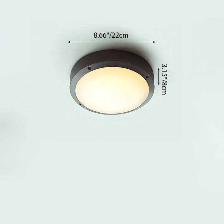 Modern Minimalist Round Aluminum Acrylic LED Waterproof Outdoor Flush Mount Ceiling Light For Garden
