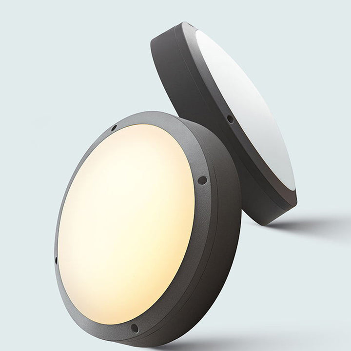Modern Minimalist Round Aluminum Acrylic LED Waterproof Outdoor Flush Mount Ceiling Light For Garden