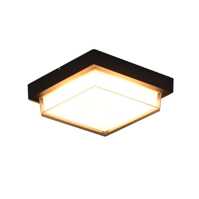 Plafonnier extérieur contemporain carré en aluminium acrylique LED étanche pour jardin 