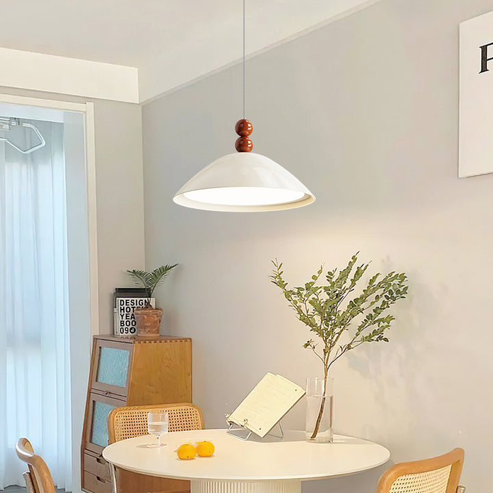 Lustre à LED en acrylique et fer en forme de cône géométrique scandinave contemporain pour salon 