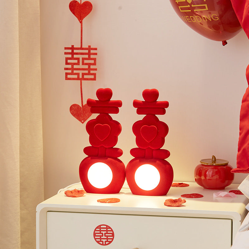 Lampe de table LED en acrylique avec décoration florale en résine USB chinoise traditionnelle pour chambre à coucher 