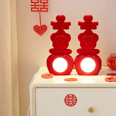 Lampe de table LED en acrylique avec décoration florale en résine USB chinoise traditionnelle pour chambre à coucher 