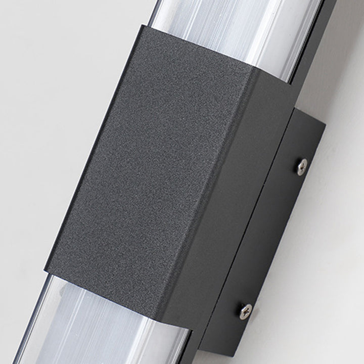 Lámpara Apliques de Pared Exterior Impermeable LED de Acrílico y Aluminio Rectangular Industrial Contemporáneo para Jardín 