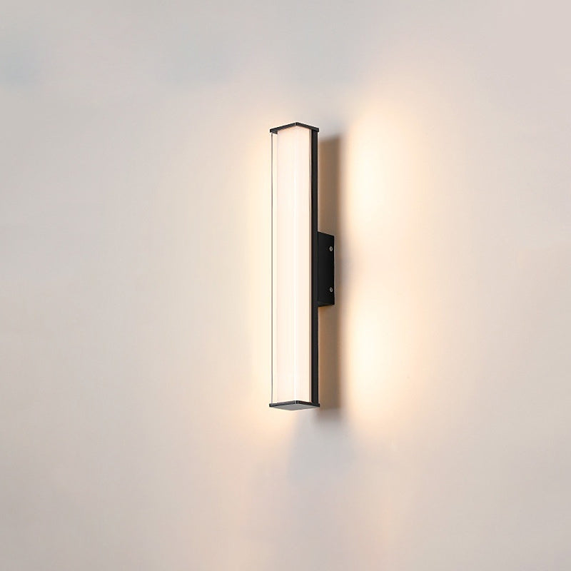 Lámpara Apliques de Pared Exterior Impermeable LED de Acrílico y Aluminio Rectangular Industrial Contemporáneo para Jardín 