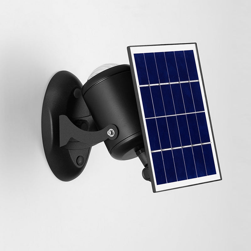Zeitgenössische industrielle dynamische drehbare Aurora Aluminium LED Solar Wandleuchte Spotlight für den Garten 